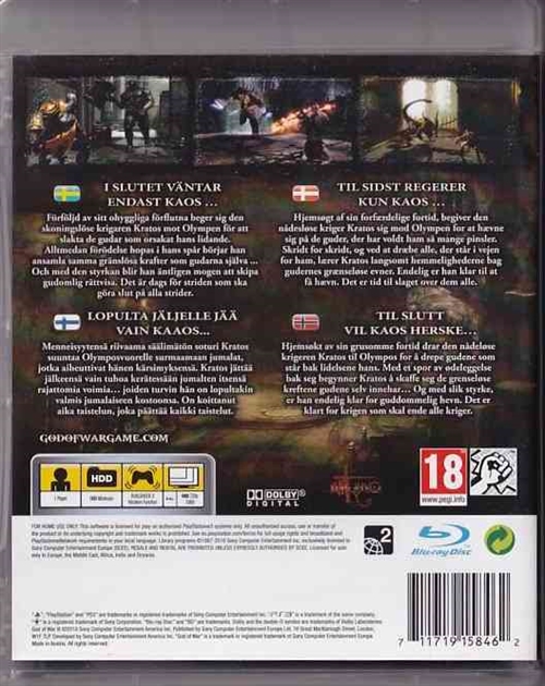 God of War 3 - PS3 (B Grade) (Genbrug)
